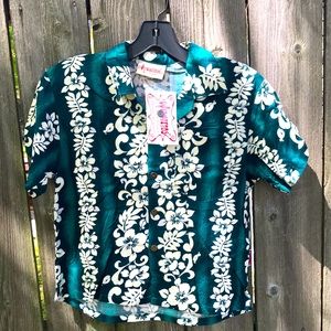 Vintage “ULUWATU” Hawaiian 🌺 print youth button D